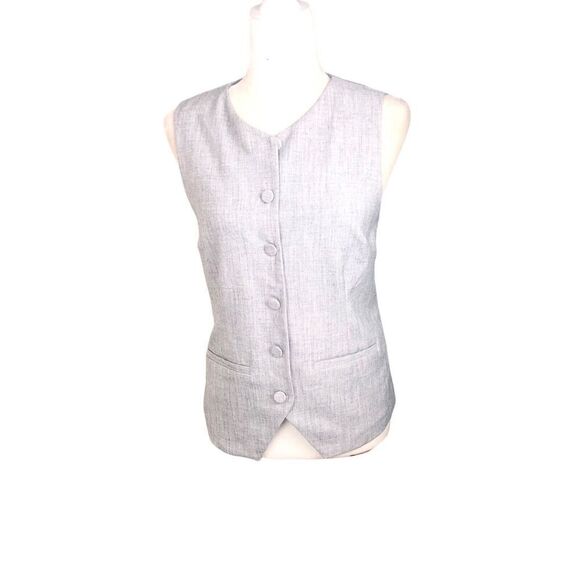 Abercrombie & Fitch Vest Womens Size Small Gray Pocket Front Lined Minimalist - Picture 6 of 13